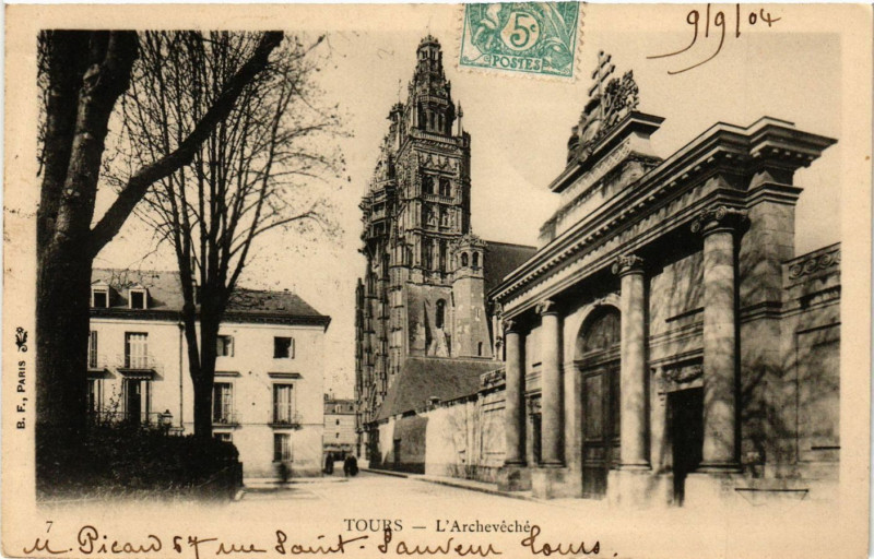 Carte postale ancienne Tours - L'Archevéché à Tours