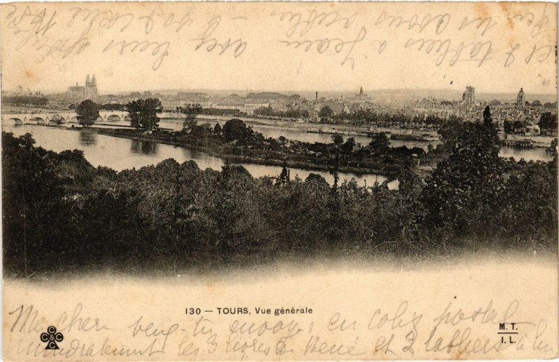 Carte postale ancienne Tours - Vue générale à Tours