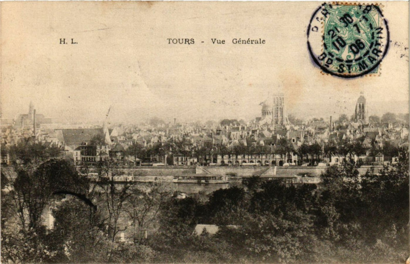 Carte postale ancienne Tours - Vue Générale à Tours