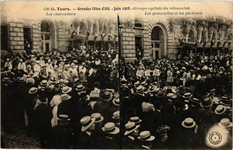 Carte postale ancienne Tours - Grandes fetes d'ete Juin 1908 à Tours