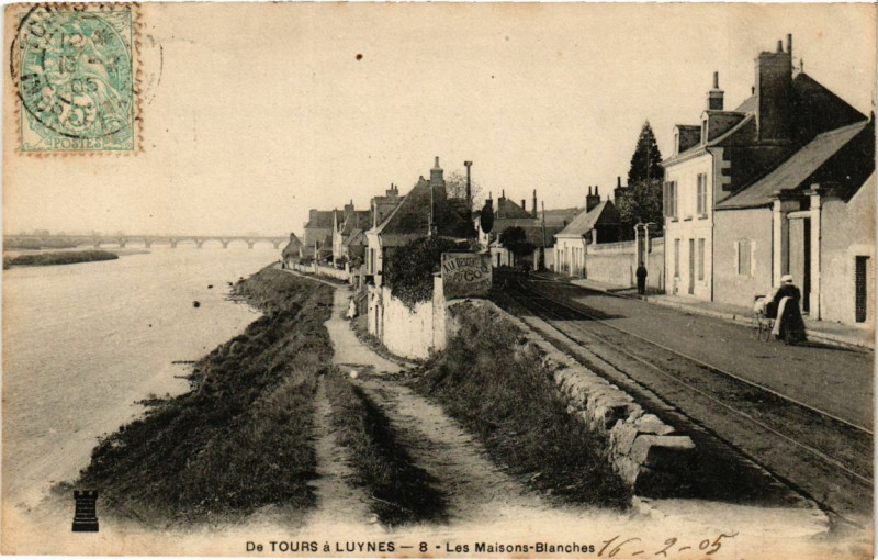 Carte postale ancienne De Tours a Luynes - Les Maisons-Blanches à Tours