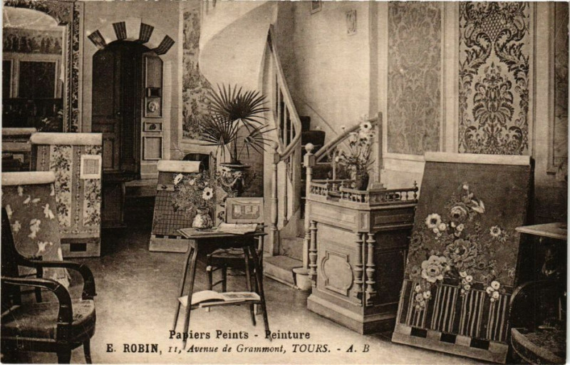 Carte postale ancienne Tours - Papiers Peints Peinture à Tours