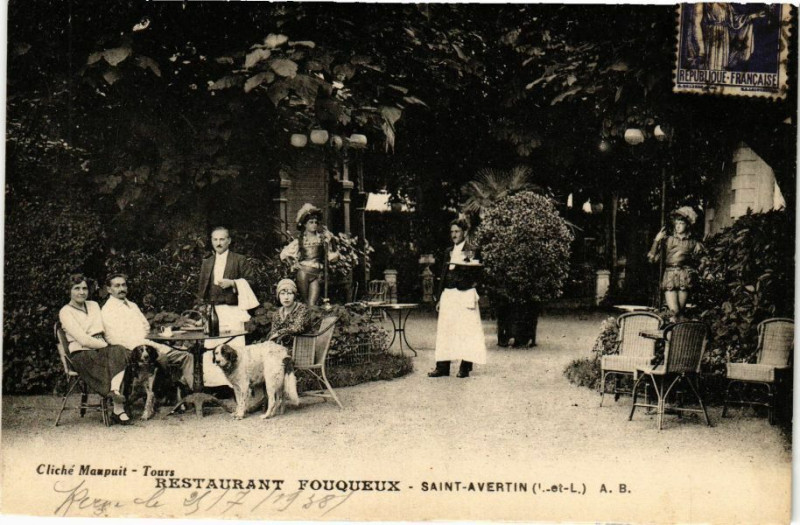 Carte postale ancienne Saint-Avertin - Restaurent Fouqueux à Saint-Avertin