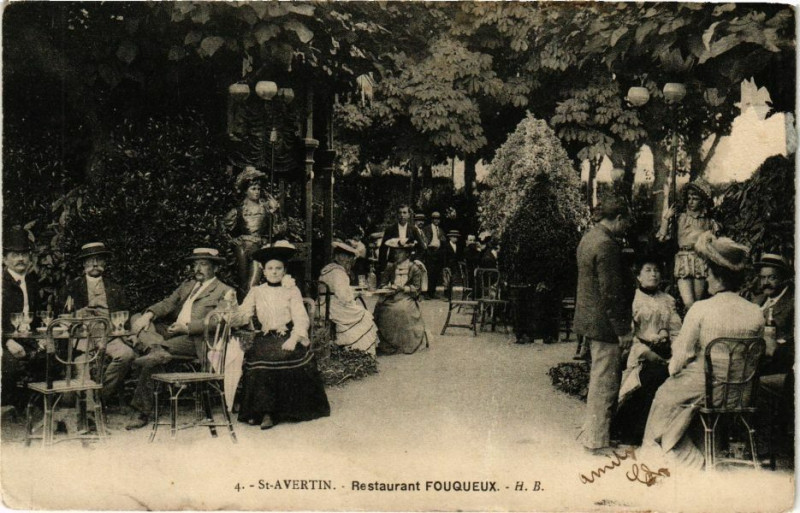 Carte postale ancienne Saint-Avertin - Restaurent Fouqueux à Saint-Avertin