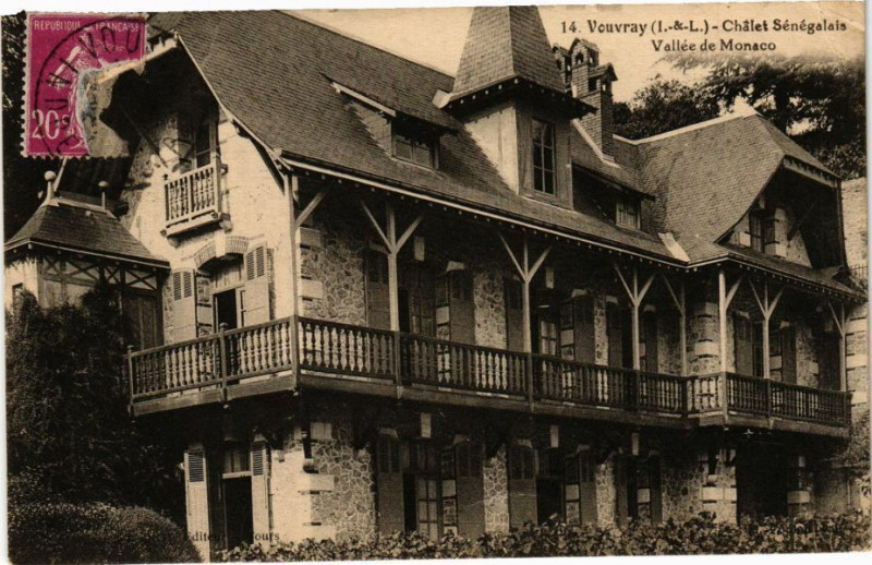 Carte postale ancienne Vouvray-Chalet Sénégalais-Vallée de Monaco à Vouvray