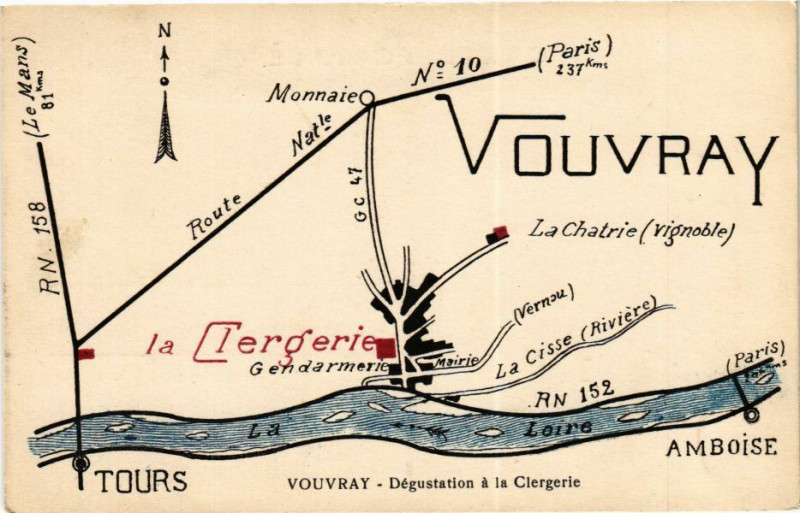 Carte postale ancienne Vouvray à Vouvray