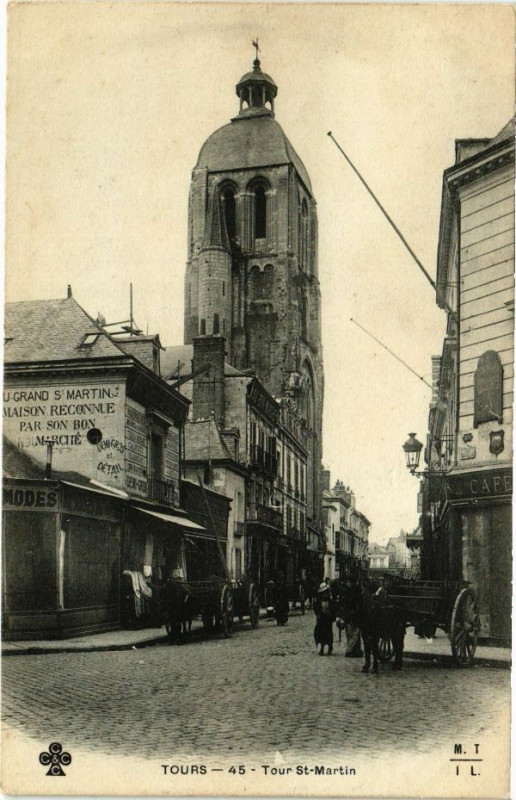 Carte postale ancienne Tours-Tour St-Martin à Tours