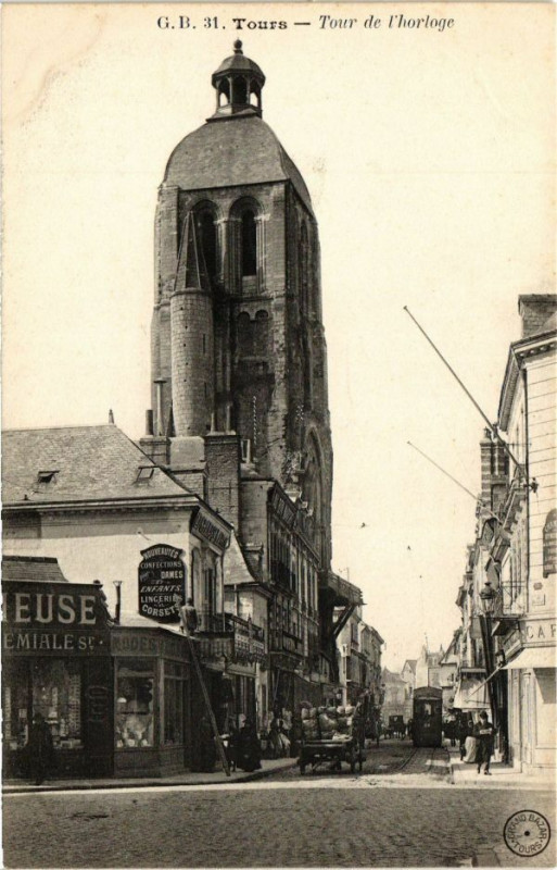 Carte postale ancienne Tours-Tour de l'Horloge à Tours