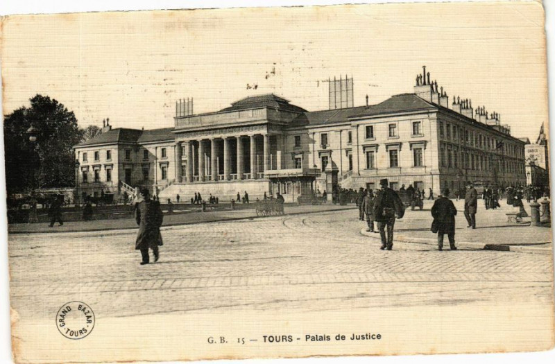 Carte postale ancienne Tours-Palais de Justice à Tours