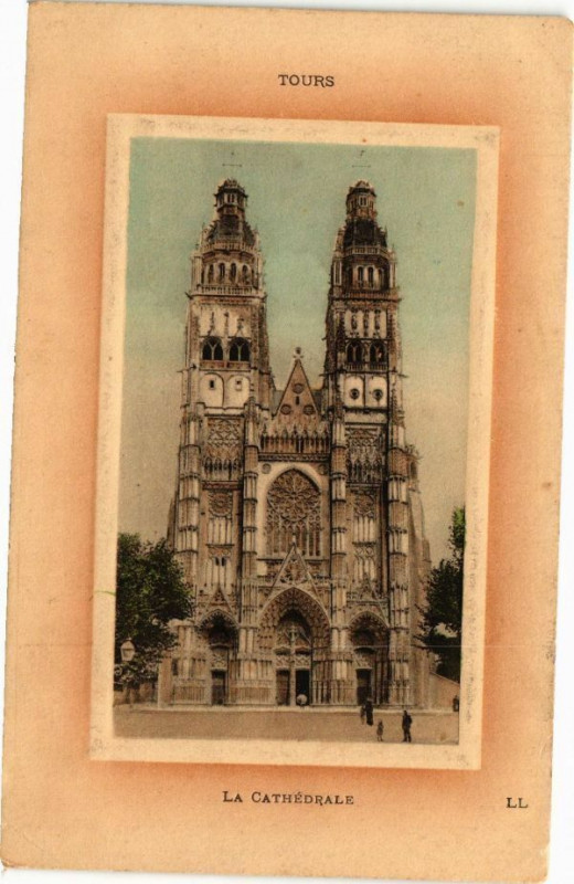 Carte postale ancienne Tours-La Cathédrale à Tours