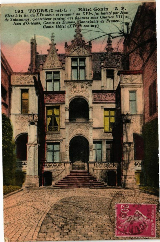 Carte postale ancienne Tours-Hotel Gonin à Tours