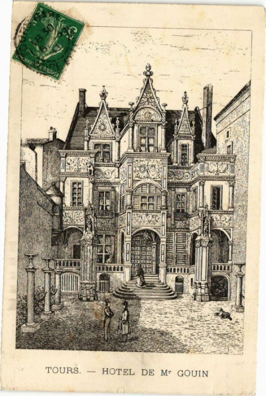 Carte postale ancienne Tours-Hotel de Mr Gouin à Tours