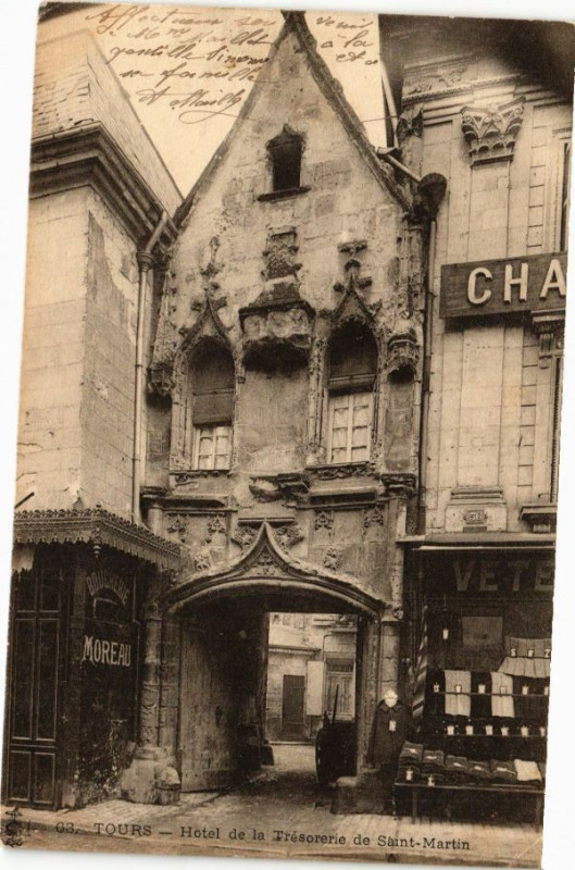 Carte postale ancienne Tours-Hotel de la Trésorerie de St-Martin à Tours