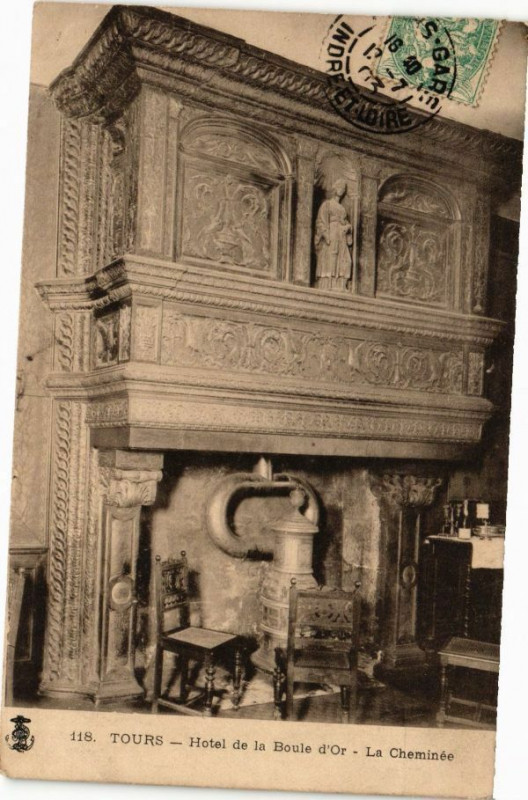 Carte postale ancienne Tours-Hotel de la Boule d'Or à Tours