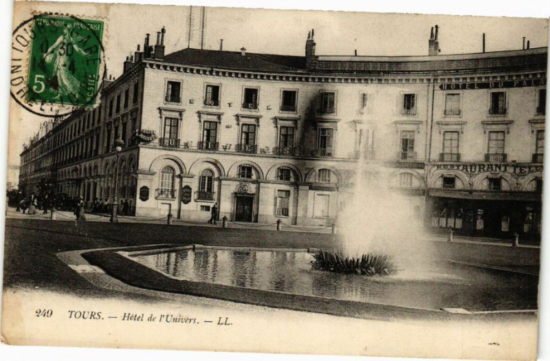 Carte postale ancienne Tours-Hotel de l'Univers à Tours
