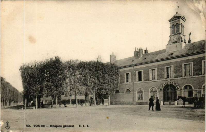 Carte postale ancienne Tours-Hospice général à Tours