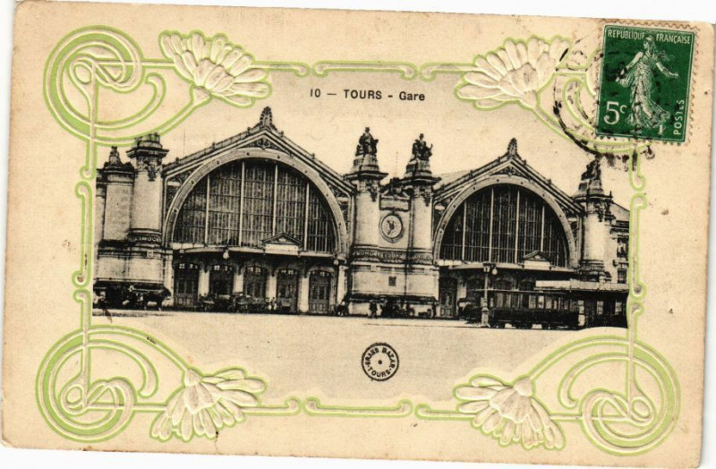 Carte postale ancienne Tours-Gare à Tours