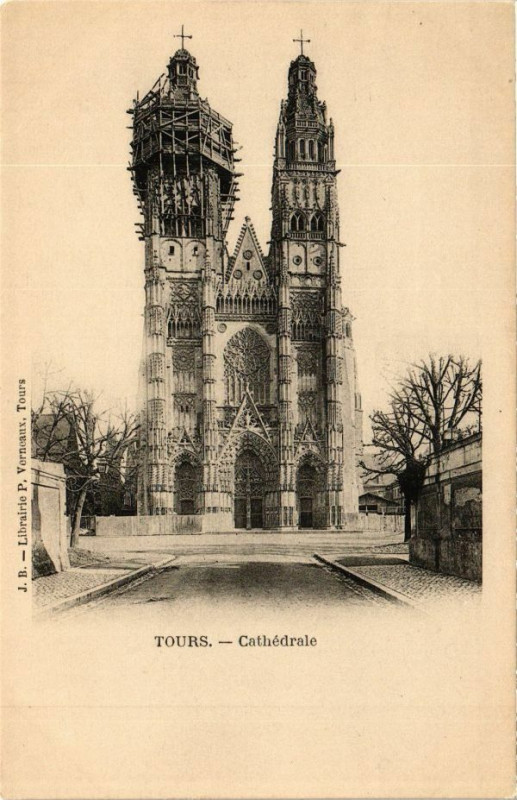Carte postale ancienne Tours-Cathédrale à Tours