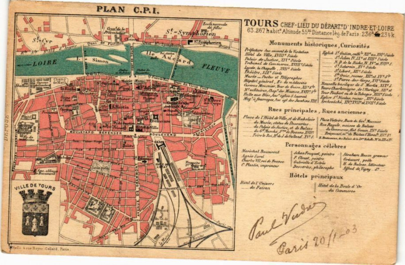 Carte postale ancienne Tours à Tours