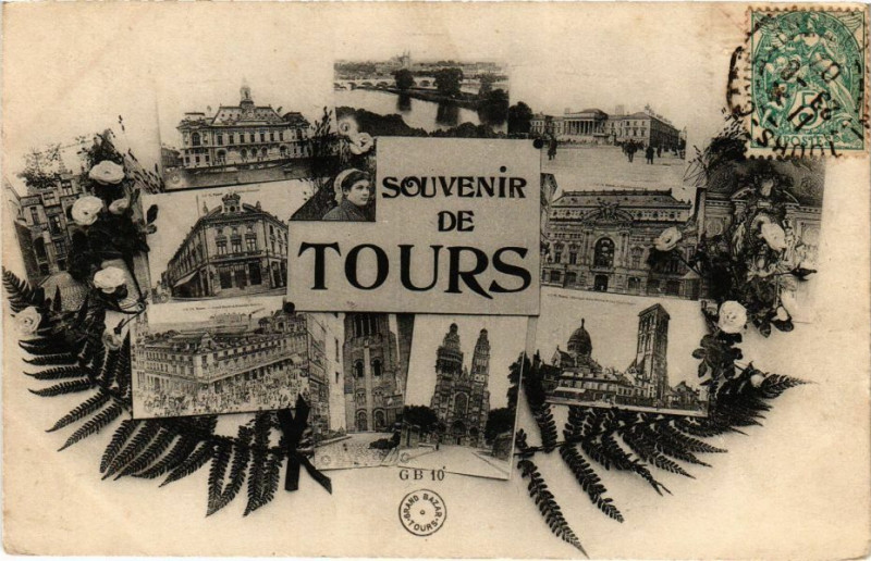 Carte postale ancienne Souvenir de Tours à Tours