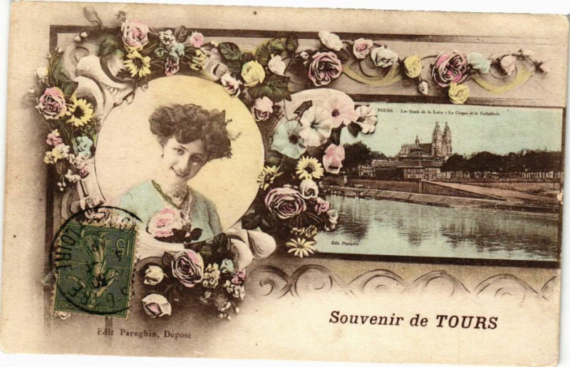 Carte postale ancienne Souvenir de Tours à Tours