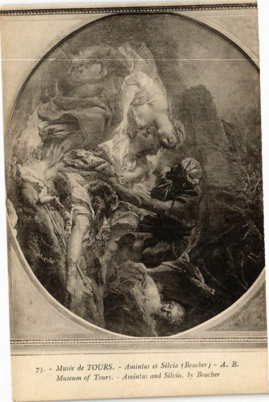 Carte postale ancienne Musée de Tours-Amintas et Silvia à Tours