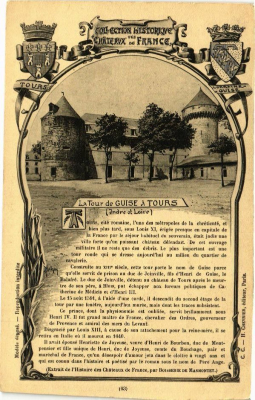 Carte postale ancienne La Tour de Guise a Tours à Tours