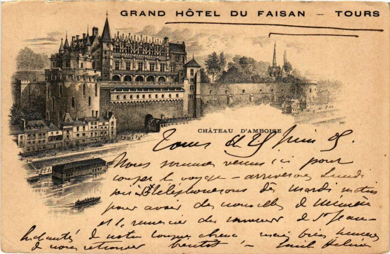 Carte postale ancienne Grand Hotel du Faisan-Tours à Tours