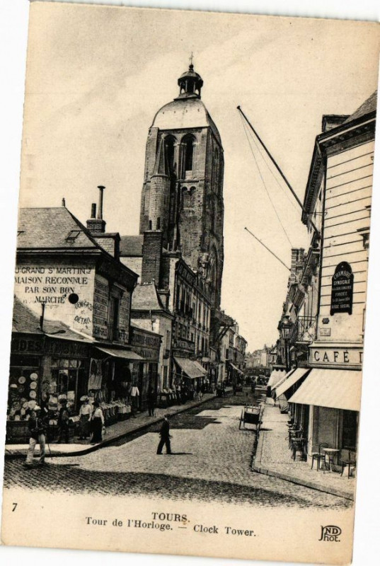 Carte postale ancienne Tours-Tour de l'Horloge à Tours
