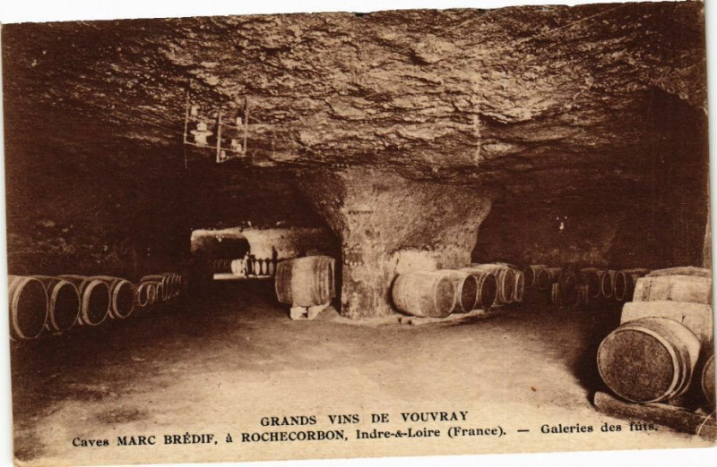 Carte postale ancienne Caves Marc Bredif a Rochecorbon Indre-&-Loire (France) - Galeries à Rochecorbon