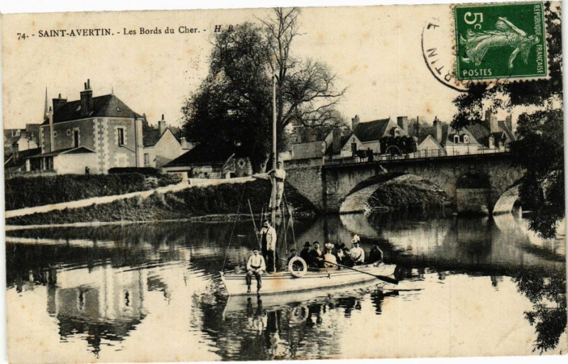 Carte postale ancienne Saint-Avertin - Les Bords du Cher à Saint-Avertin