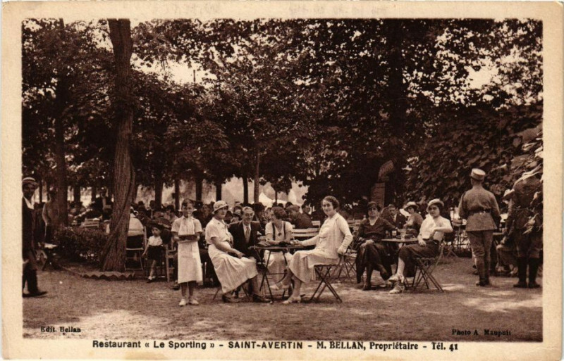 Carte postale ancienne Restaurant Le Sporting - Saint-Avertin - M.Bellan Propriétaire à Saint-Avertin