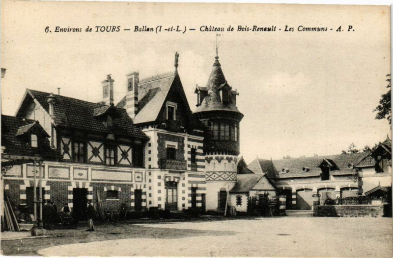 Carte postale ancienne Env. de Tours - Ballan - Chateau de Bois-Renault à Tours