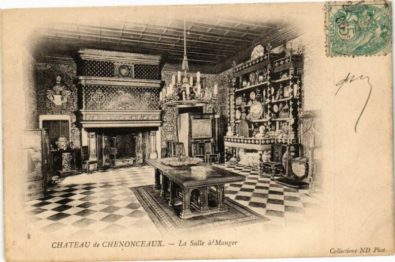 Carte postale ancienne Chateau de Chenonceaux - La Salle a Manger à Chenonceaux