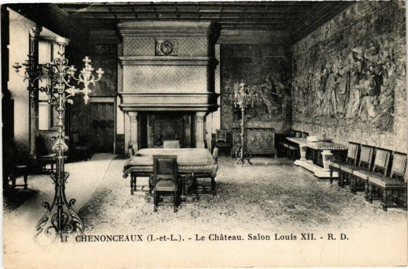 Carte postale ancienne Chenonceaux - Le Chateau Salon Louis Xii à Chenonceaux