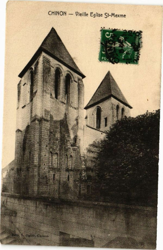 Carte postale ancienne Chinon - Vieille Eglise St-Mexme à Chinon