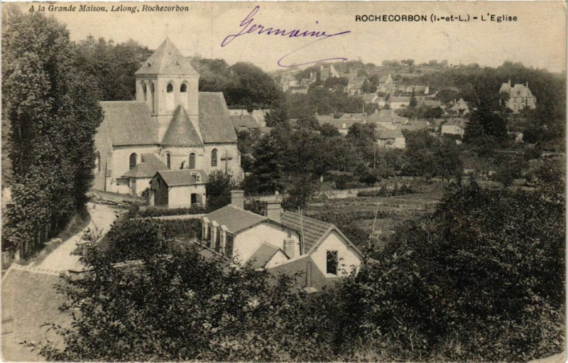 Carte postale ancienne Rochecorbon - L'Eglise à Rochecorbon