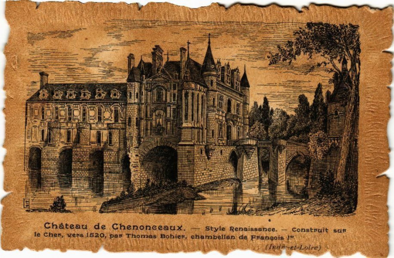 Carte postale ancienne Chateau de Chenonceaux - Style Renaissance - Construit sur le Cher à Chenonceaux