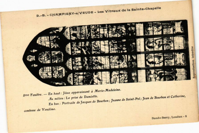 Carte postale ancienne Champigny-sur-Veude - Les Vitraux de la Ste-Chapelle à Champigny-sur-Veude