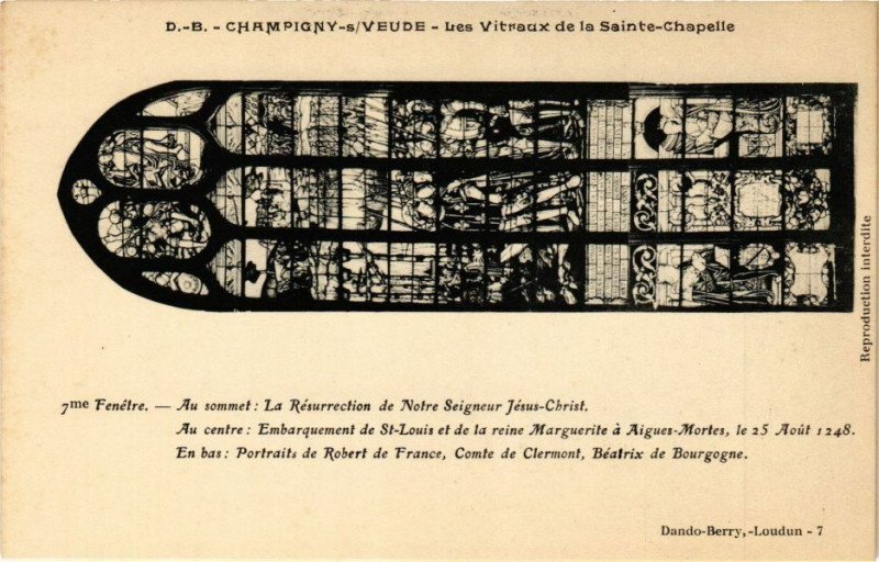 Carte postale ancienne Champigny-sur-Veude - Les Vitraux de la Ste-Chapelle à Champigny-sur-Veude