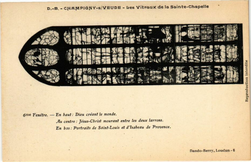 Carte postale ancienne Champigny-sur-Veude - Les Vitraux de la Ste-Chapelle à Champigny-sur-Veude
