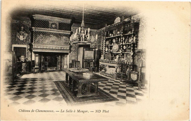 Carte postale ancienne Chateau de Chenonceaux - La Salle a Manger à Chenonceaux