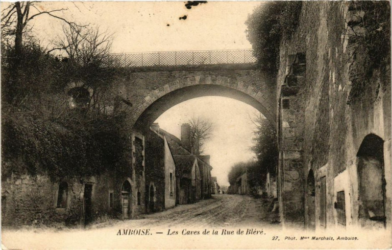 Carte postale ancienne Amboise - Les Cares de la Rue de Biéré à Amboise