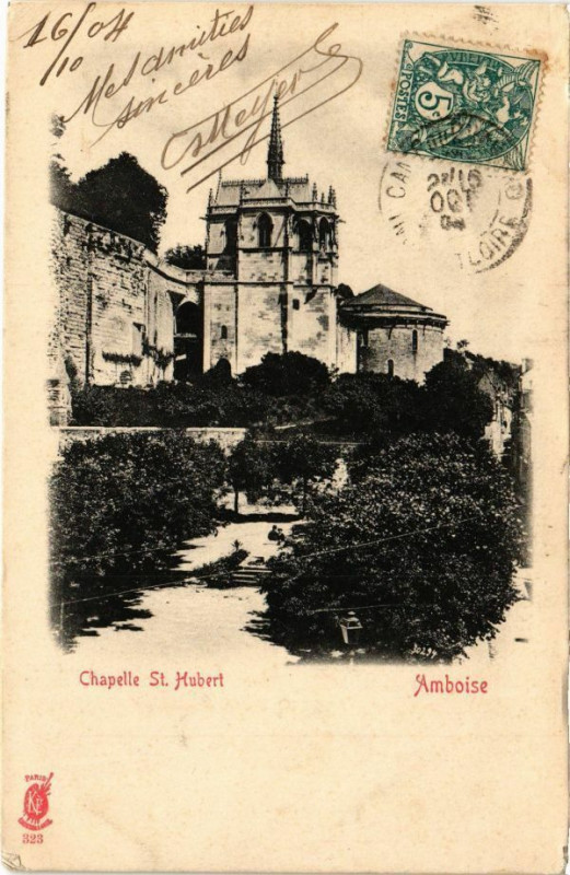 Carte postale ancienne Chapelle St-Herbert - Amboise à Amboise