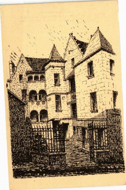 Carte postale ancienne Loches - Hotel de la Tour St-Antoine - Ancien à Loches