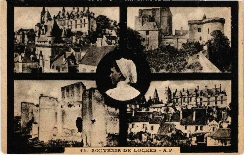 Carte postale ancienne Souvenir de Loches à Loches