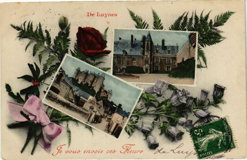 Carte postale ancienne De Luynes Je vous envoie des Freurs à Luynes