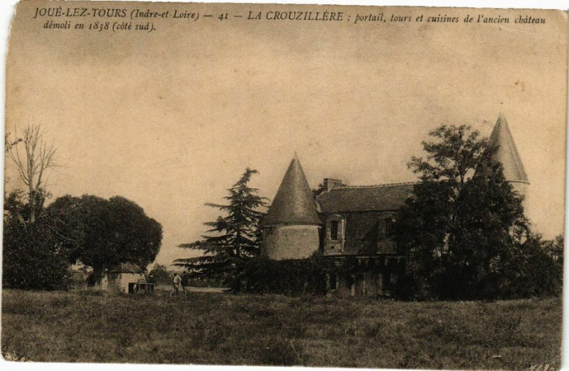 Carte postale ancienne Jué-lez-Tours - La Crouzillere portail Tours et... à Tours