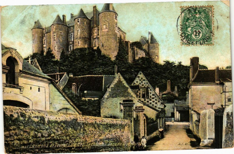 Carte postale ancienne Env. de Tours - Luynes Le Chateau Facade Sud-Ouest à Tours