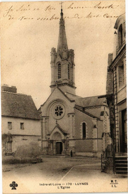 Carte postale ancienne Indre-et-Loire - Luynes - L'Eglise à Luynes